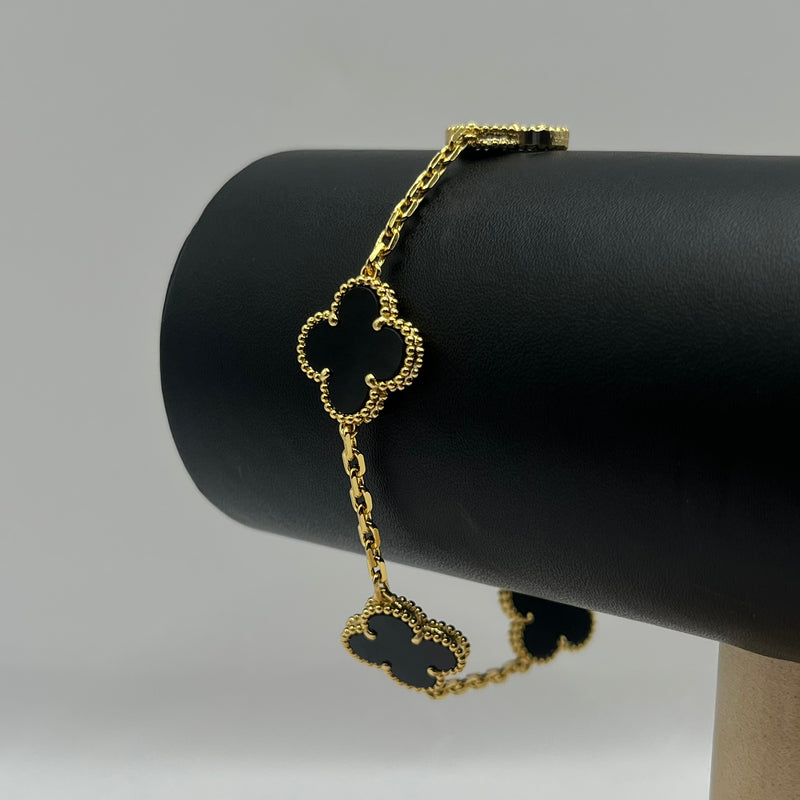 PULSERA TRÉBOL NEGRA