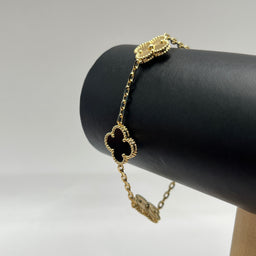 PULSERA TRÉBOL GOLDEN BLACK