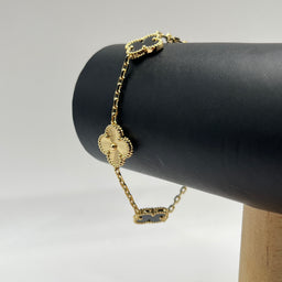 PULSERA TRÉBOL GOLDEN BLACK