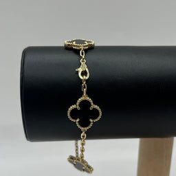 PULSERA TRÉBOL NEGRA