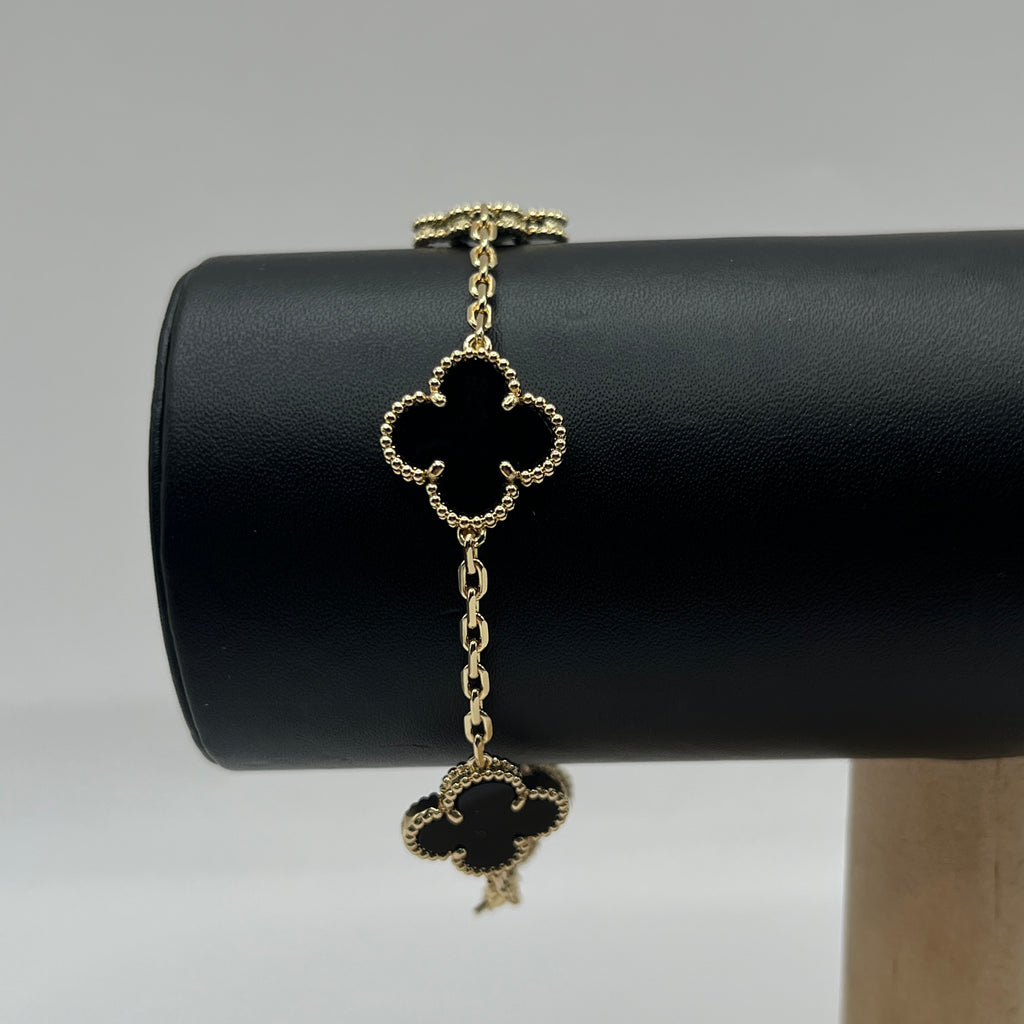 PULSERA TRÉBOL NEGRA