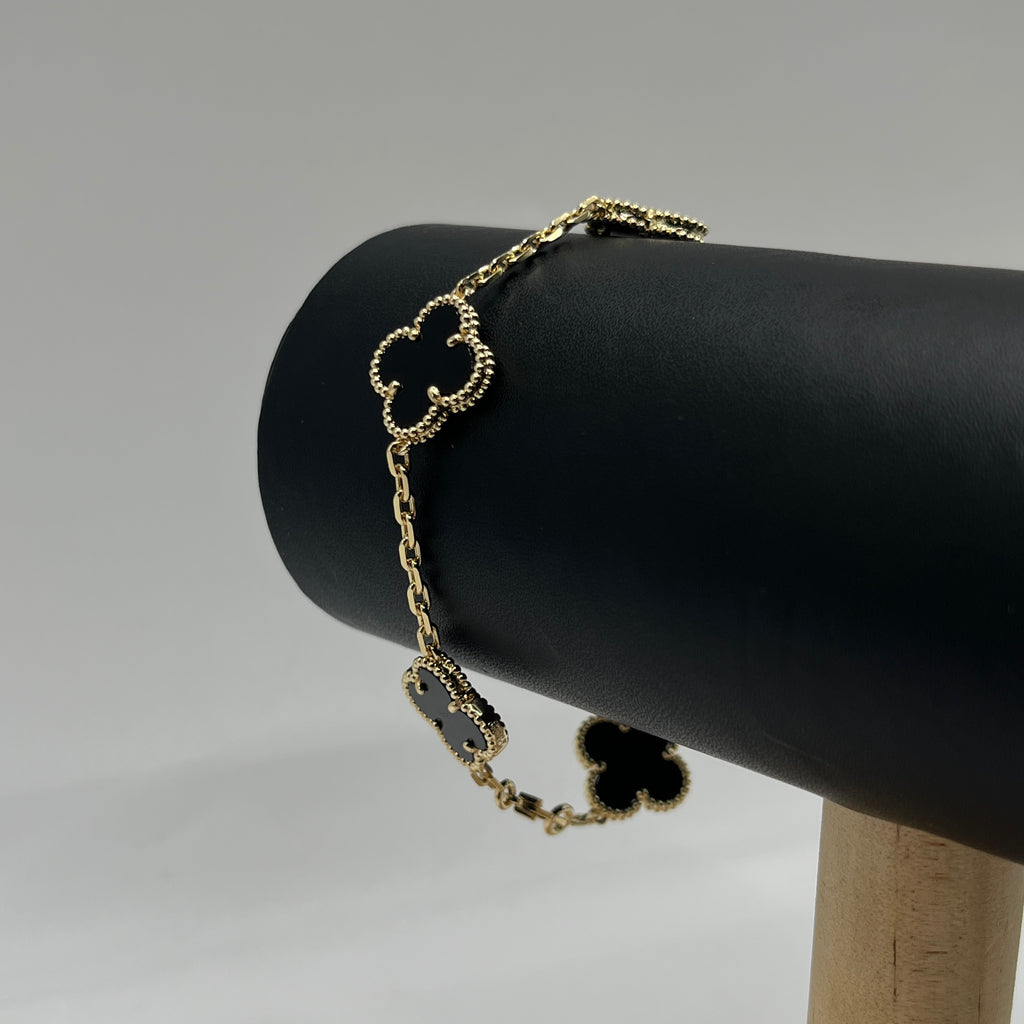 PULSERA TRÉBOL NEGRA