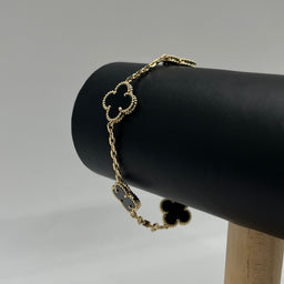 PULSERA TRÉBOL NEGRA
