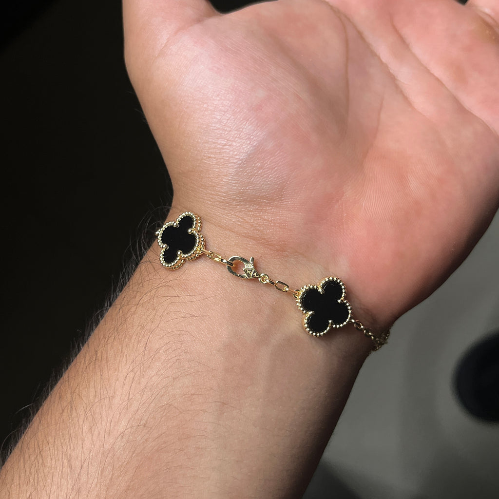 PULSERA TRÉBOL NEGRA
