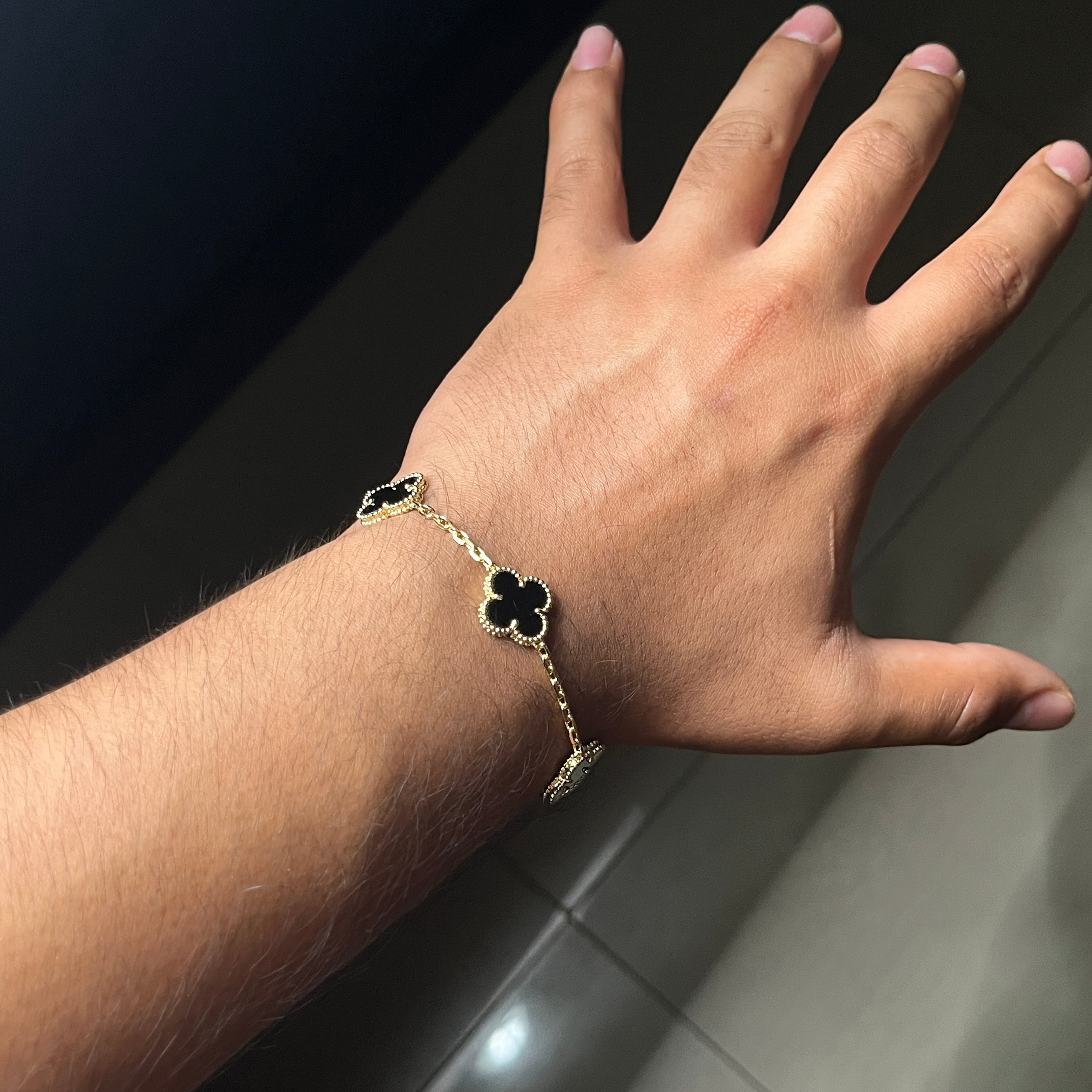 PULSERA TRÉBOL NEGRA