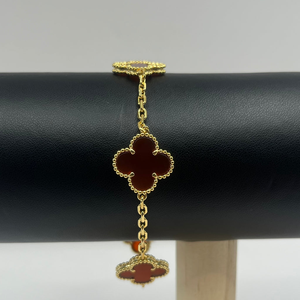 PULSERA TRÉBOL VINO 18K