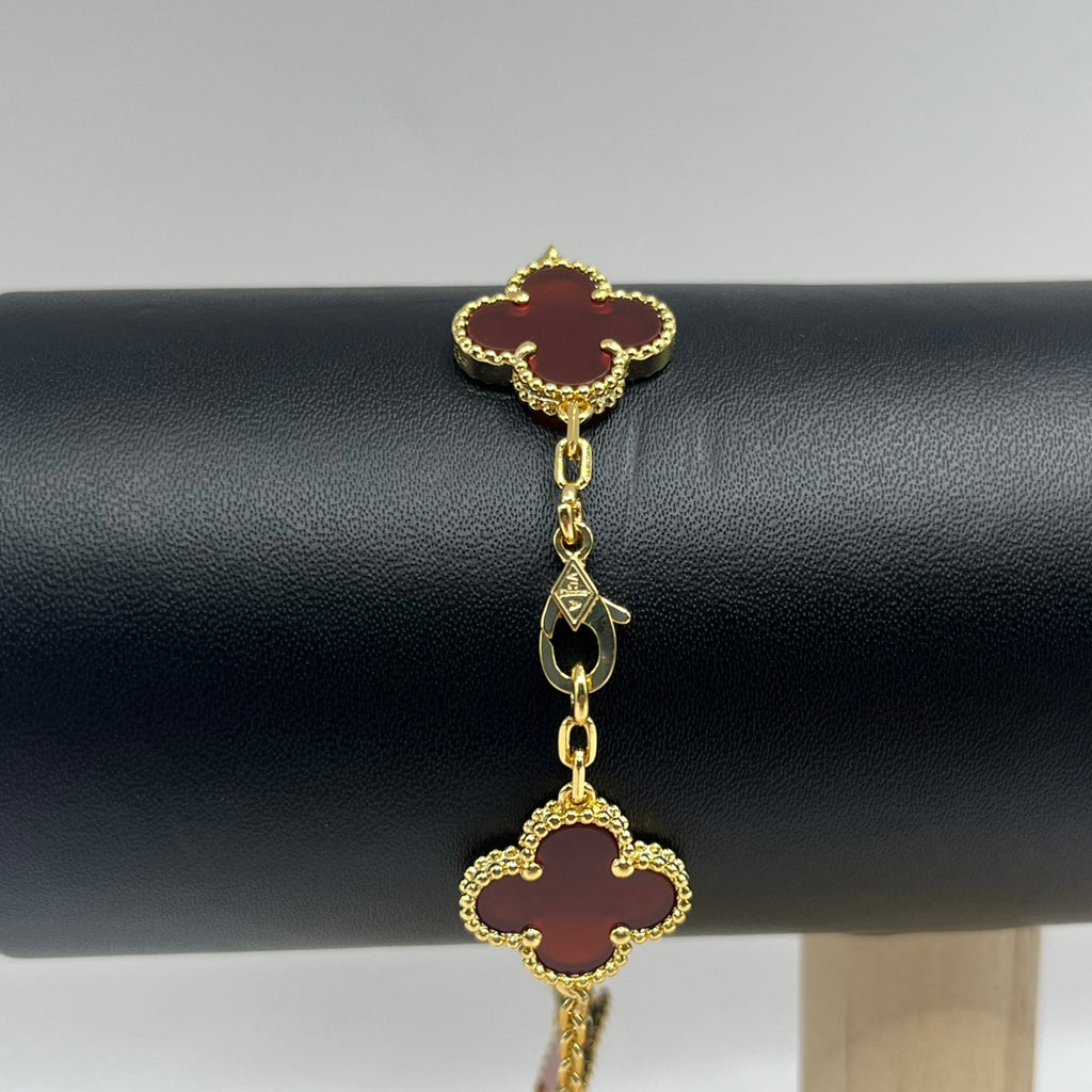 PULSERA TRÉBOL VINO 18K