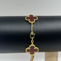 PULSERA TRÉBOL VINO 18K