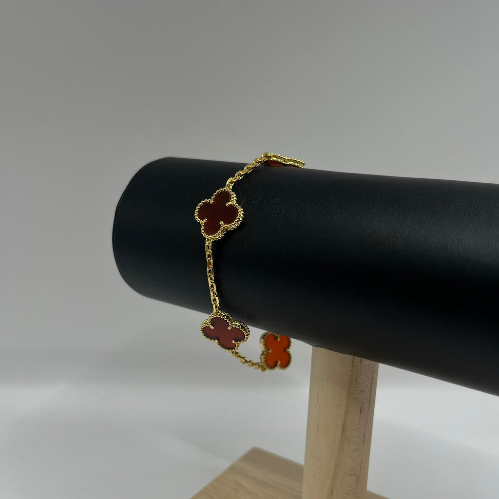 PULSERA TRÉBOL VINO 18K
