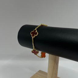 PULSERA TRÉBOL VINO 18K