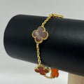 PULSERA TRÉBOL VINO 18K