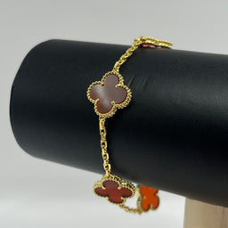PULSERA TRÉBOL VINO 18K