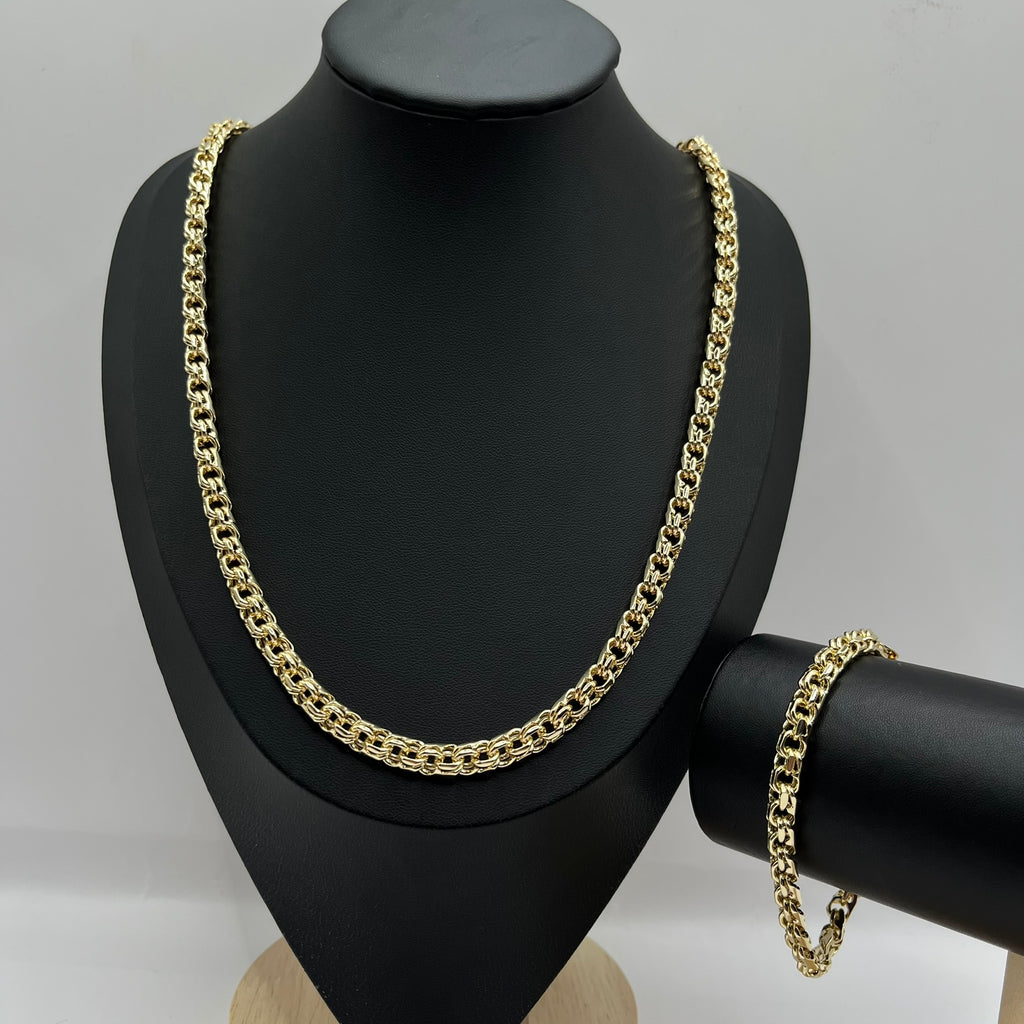 SET TEJIDO CHINO 18K 8 MM