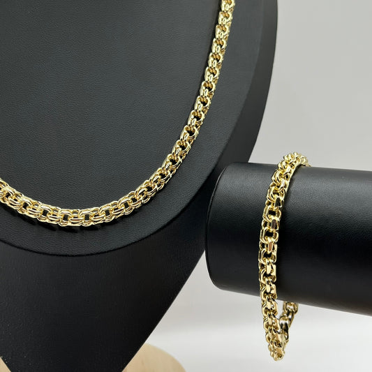 SET TEJIDO CHINO 18K 8 MM