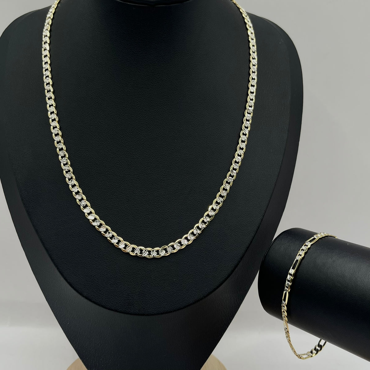CONJUNTO BITONO 18K 4.8 MM