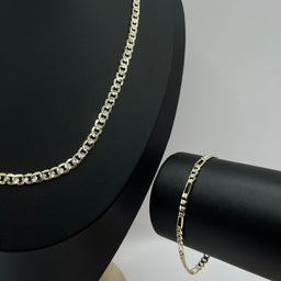 CONJUNTO BITONO 18K 4.8 MM