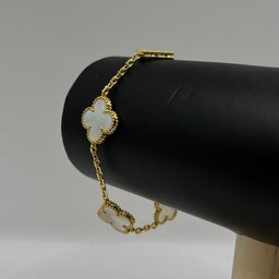 PULSERA TRÉBOL BLANCA