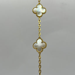 PULSERA TRÉBOL BLANCA