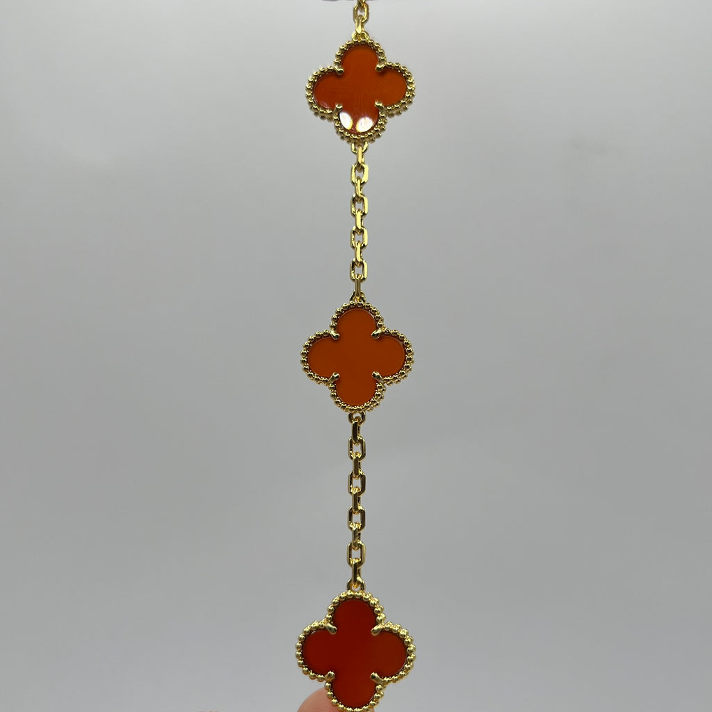 PULSERA TRÉBOL VINO 18K