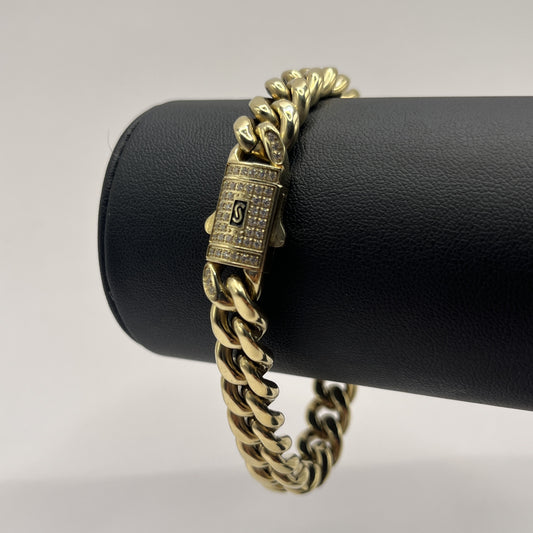 PULSO MÓNACO CZ ACERO PVD 9MM