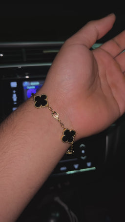 PULSERA TRÉBOL NEGRA
