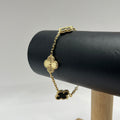PULSERA TRÉBOL GOLDEN BLACK